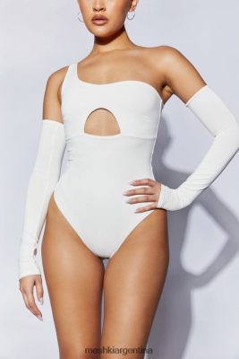 Meshki Argentina | Meshki body lexi con abertura y un hombro 06482X1053 blanco