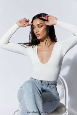 Meshki Argentina | Meshki body nia de manga larga con cuello en v 06482X948 blanco