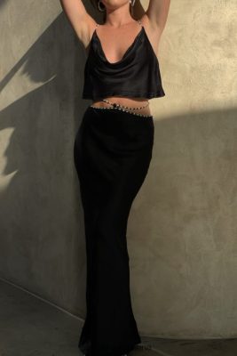 Meshki Argentina | Meshki falda larga con ribete de strass havva 06482X1466 negro