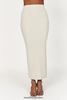 Meshki Argentina | Meshki falda larga de punto con abertura Kaesha 06482X1272 hueso