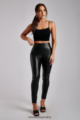 Meshki Argentina | Meshki pantalón shayla skinny de piel sintética con abertura 06482X1340 negro