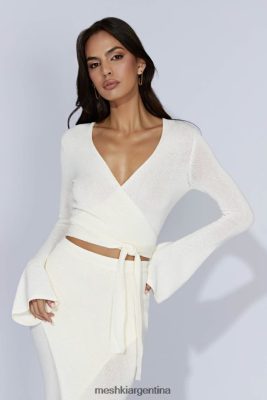 Meshki Argentina | Meshki petra top de punto con mangas acampanadas 06482X902 blanquecino