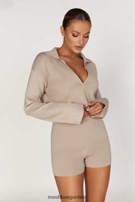 Meshki Argentina | Meshki suéter de punto con cuello Lennox 06482X893 gris pardo