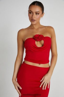 Meshki Argentina | Meshki top megan sin tirantes con rosa 06482X791 rojo
