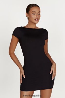 Meshki Argentina | Meshki vestido corto reyna de nailon reciclado sin espalda 06482X495 negro
