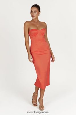 Meshki Argentina | Meshki vestido midi ajustado con copas bryony 06482X370 coral