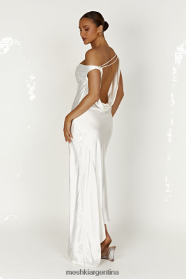 Meshki Ropa | Meshki Vestido largo lencero con bajo asimétrico Yvette 06482X125 blanco