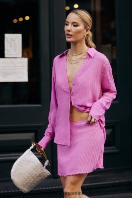 Meshki Ropa | Meshki camisa extragrande con pliegues Karla Wave 06482X1057 rosa rosa