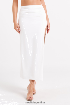 Meshki Ropa | Meshki falda larga emma de nailon reciclado 06482X1246 blanco