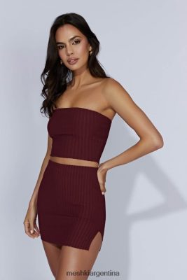 Meshki Ropa | Meshki minifalda de punto Shiloh de talle bajo 06482X1468 chocolate con cerezas