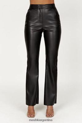 Meshki Ropa | Meshki pantalones tyra de pernera recta de piel sintética 06482X1225 negro