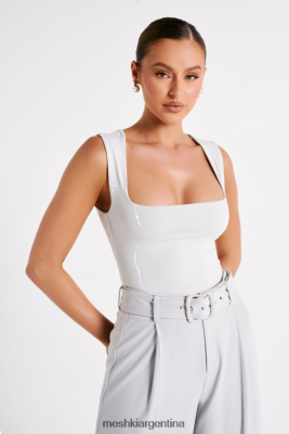 Meshki Ropa | Meshki top largo de nailon reciclado Linley 06482X775 gris hielo