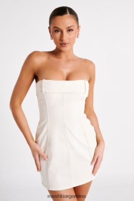 Meshki Ropa | Meshki vestido corto vaquero con diseño de peluche 06482X105 crudo