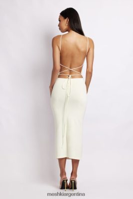 Meshki Ropa | Meshki vestido kelly con espalda cruzada y cuello cuadrado 06482X469 blanco