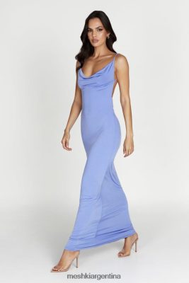 Meshki Ropa | Meshki vestido largo Darcy con escote vuelto y espalda escotada 06482X589 lavanda