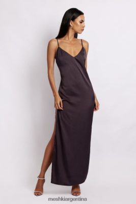 Meshki Ropa | Meshki vestido largo con abertura lateral Karissa 06482X532 carbón