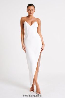 Meshki Ropa | Meshki vestido largo con corsé en punta Natasha 06482X137 blanco