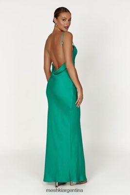 Meshki Ropa | Meshki vestido largo jade con cuello vuelto y espalda descubierta 06482X264 verde