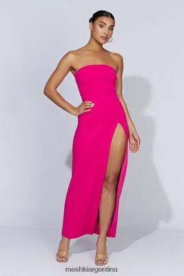 Meshki Ropa | Meshki vestido largo rachel con abertura en la parte delantera 06482X363 fucsia