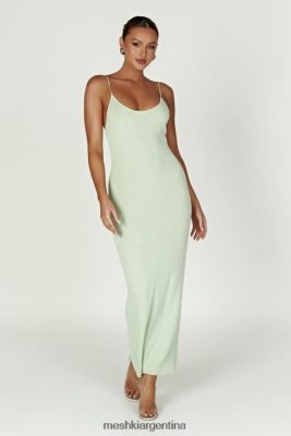 Meshki Ropa | Meshki vestido midi de punto magnolia 06482X321 verde pistacho