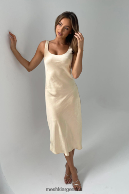 Meshki Ropa | Meshki vestido midi lencero tamara de satén iridiscente 06482X288 oro