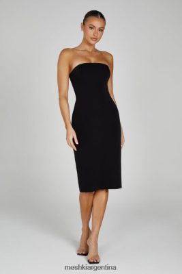 Meshki Ropa | Meshki vestido midi marianne de crepé sin tirantes 06482X141 negro