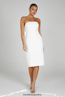 Meshki Ropa | Meshki vestido midi marianne de crepé sin tirantes 06482X144 blanco